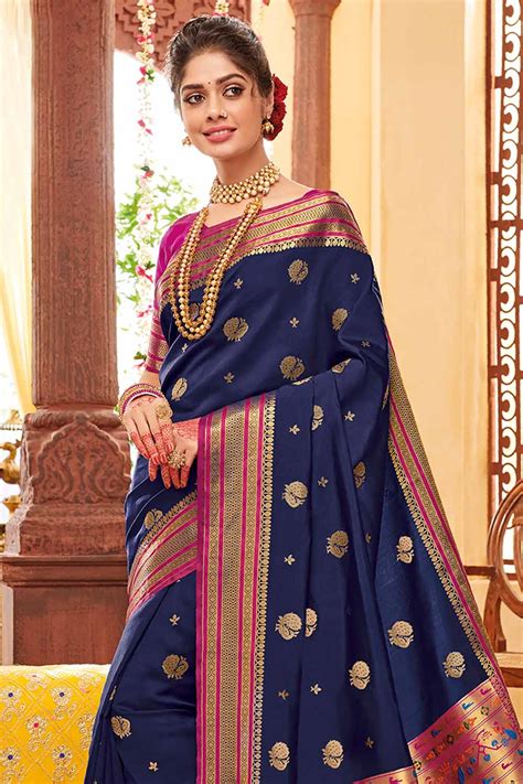 navy blue paithani silk sarees|where to buy paithani saree.